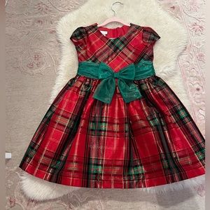 Bonnie Jean Red/Green/Gold Tartan Holiday Dress 5